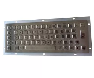 China IP65 oil proof full key travel industrial metallic keyboard with 64 keys and  short USB cable supplier