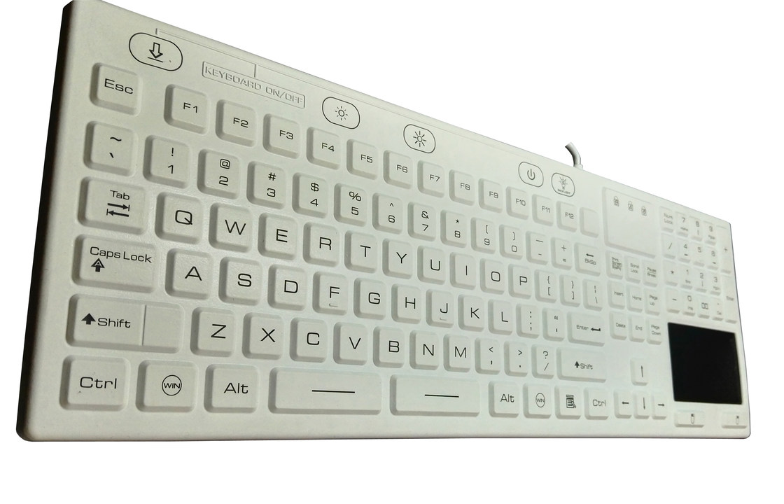 washable antibacterial medical grade keyboard with touchpad , backlight allinone