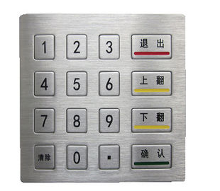 China Vandalism proof kiosk 4 x 4 keys industrial metal keypad for access control application supplier