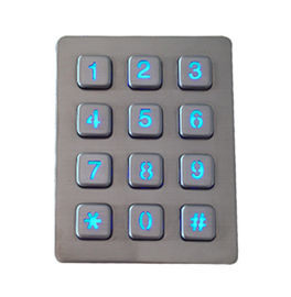 China Weather proof illuminated TTL 12 key stainless steel acess control keypad or keyboard supplier