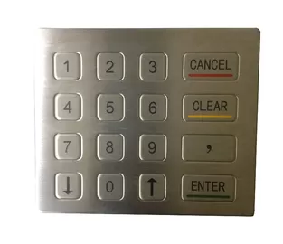 China Weather proof oil proof  16 keys USB ESD industrial metal keypad with flat design supplier