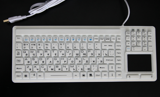 China Antibacterial IP68 medical Hegelian keyboard with tracking pad and European language supplier