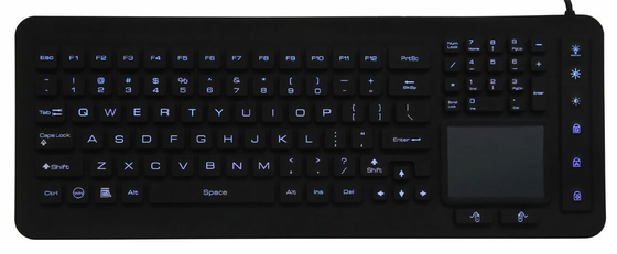 China Backlit silver nano antibacterial IP68 washable medical keyboard with mouse pad supplier