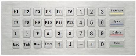 China Weather Proof 44 Keys Stainless Steel Keypad With Customs Graphics For Parking System supplier