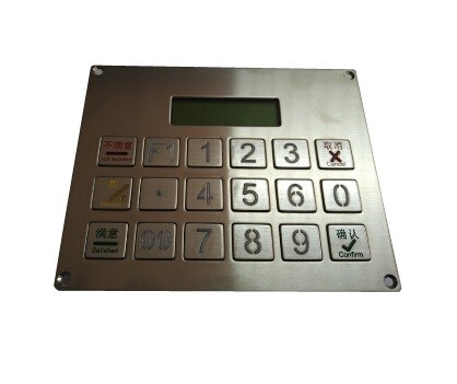 China Colorful Stainless Steel Rugged Keyboard with Waterproof features and LCD Display Window supplier