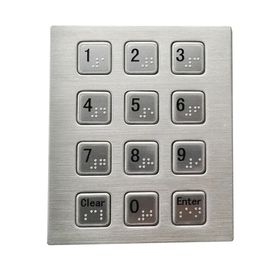 China RS232 3 x 4 smart vending machine keypad with Braille dots stainless steel material supplier