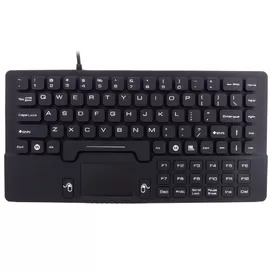 China IP68 OEM kiosk silicone black keyboard with built-in compact touchpad supplier