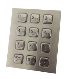 China 4 x 3 vandal proof numeric metal keypad with USB PS2 cable for  public security phone supplier