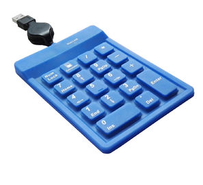 China 18 keys waterproof blue medical keypad with sealed silicone, with calculator supplier