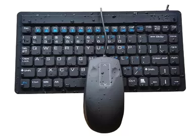 China Small black medical silicone keyboard without keypad and mouse combo for hospital device supplier
