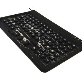 China Military use black silicone customs keyboard with integrated 3 mouse buttons without gap supplier
