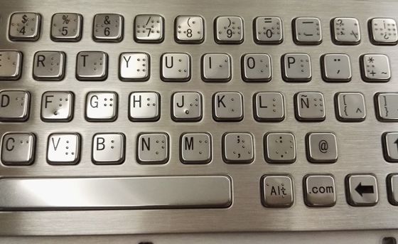 China PS2 industrial keyboard with Spanish Braille and panel mounted touchpad supplier
