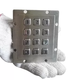 China Explosion proof 12 keys industrial metal keypad customized blue backlit keypad with RS232 supplier