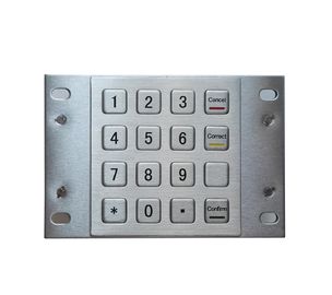 China USB HID IP65 outdoor industrial stainless steel metal keypad with 4 rows and 4 columns supplier