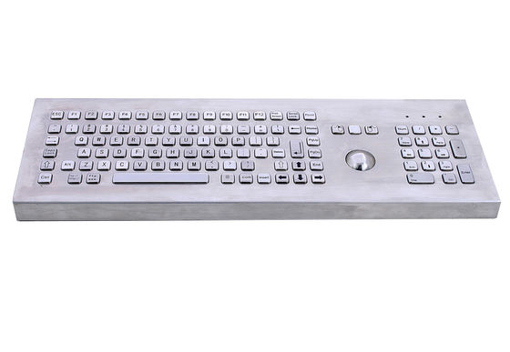 China IP65 movable industrial keyboard with metal trackball and full keyboard size supplier