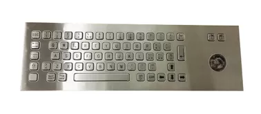 China Italian embedded stainless steel industrial metal keyboard with 38.mm trackball pointing device supplier