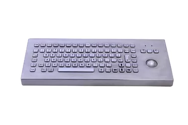 China 89 keys movable desk top industrial PC metal keyboard with S304 stainless steel and trackball supplier