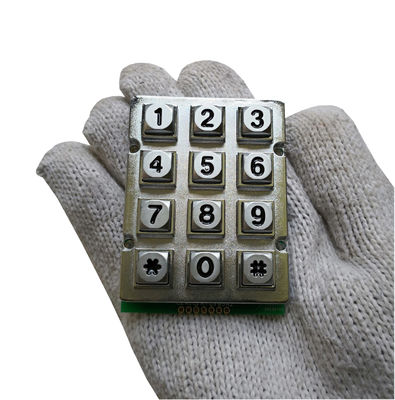 China Taiwan industrial keyboard with 12 metal buttons for door access control supplier
