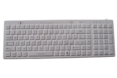 China Italian white medical grade silicone keyboard with IP68 washable and blue backlight supplier