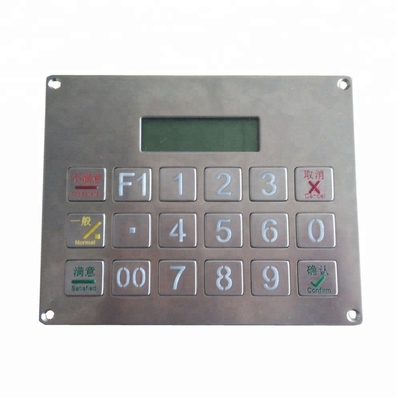 China Customized 18 keys wired industrial stainless steel metal numeric keypad with display supplier