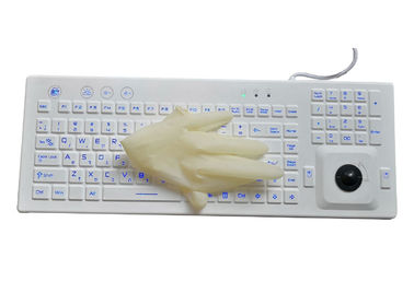 China Nano silver antimicrobial coating IP68 medical healthcare keyboard with trackball for industry supplier