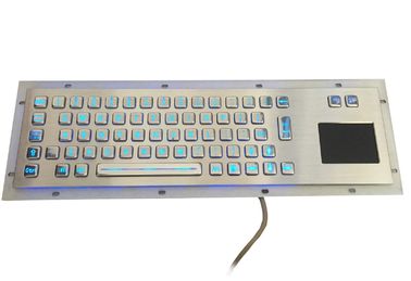 China 66 keys durable S304 industrial metal keyboard with touchpad and blue backlight supplier