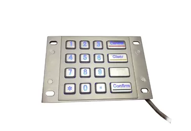 China IP65 illuminated industrial metal keypad with numeric keypad and functional keys supplier