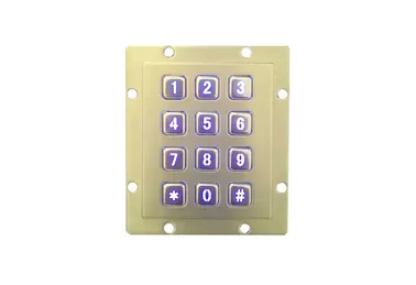 China Blue backlighting industrial metal keypad with 4 x 3 and USB interface for kiosk supplier