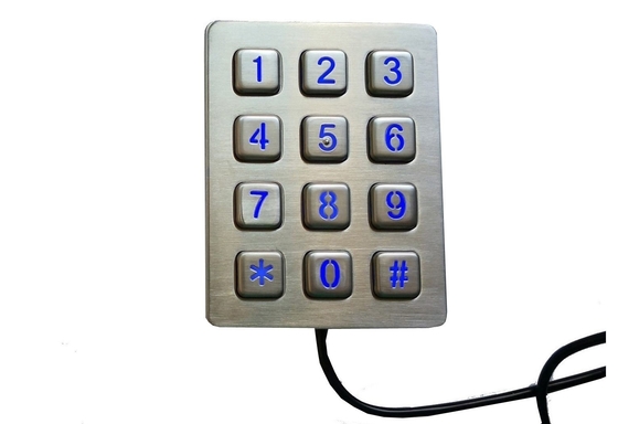 China IP65 industrial stainless steel vending machine keypad with 12 buttons without buzzer supplier