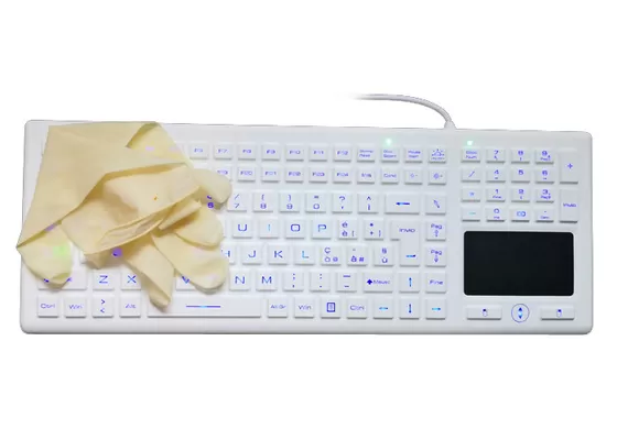 China Backlighting Medical Touch Keyboard In German With Washable Computer Keyboard supplier