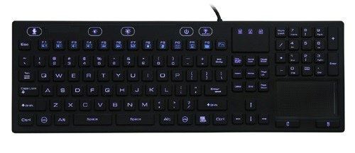 IP68 washable antibacterial medical grade keyboard with touchpad, backlight all-in-one supplier