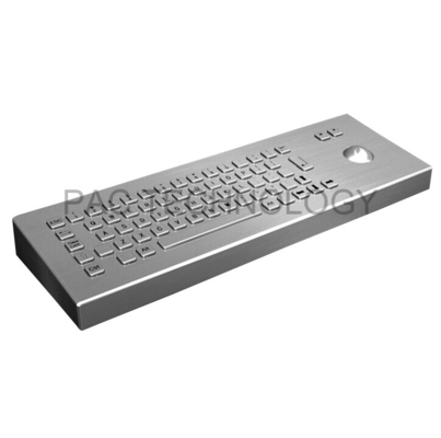 Weather proof stand alone desk top industrial metal keyboard with 38.mm trackball by stainless steel supplier