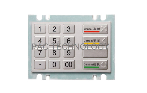 Rugged vandal proof EPP 4 x 4 key industrial encryption metal keypad for bank application supplier