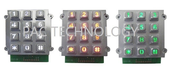 water proof 3 x 4 backlit keypad with mini size for kiosk / public phone supplier