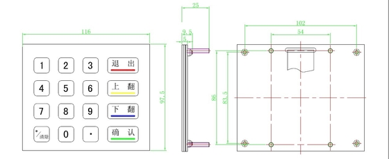 USB industrial phone keypad with flat layout and 16 color keys supplier