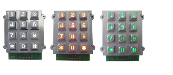 Zinc alloy industrial phone keypad with green LED for kiosk phone supplier