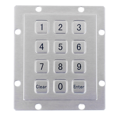 hole mounting numeric industrial metal keypad with 12 keys for kiosk matrix keypad supplier