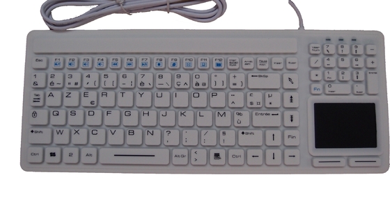 Antibacterial IP68 medical Hegelian keyboard with tracking pad and European language supplier