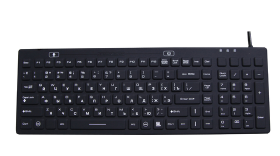 Lockable medical grade antibacterial IP68 silicone keyboard with backlit optional supplier