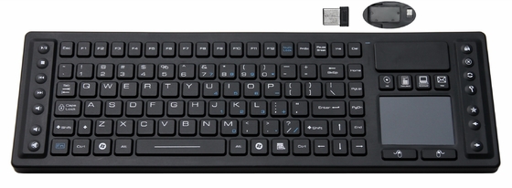 Wireless medical keyboard with track pad / waterproof by industrial silicone rubber supplier