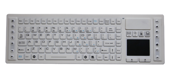 Wireless medical keyboard with track pad / waterproof by industrial silicone rubber supplier