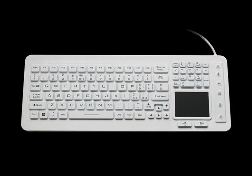 Backlit silver nano antibacterial IP68 washable medical keyboard with mouse pad supplier