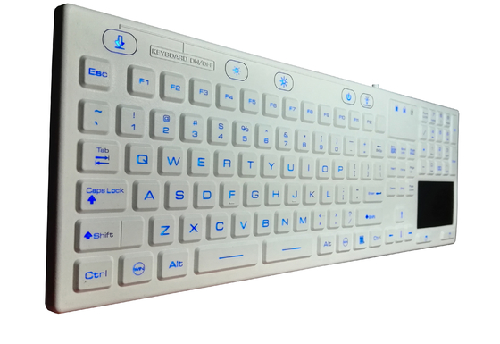 Illuminated industrial IP68 washable keyboard with touch screen mouse for medical supplier