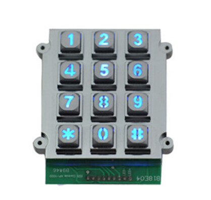 Zinc alloy industrial phone keypad with green LED for kiosk phone supplier