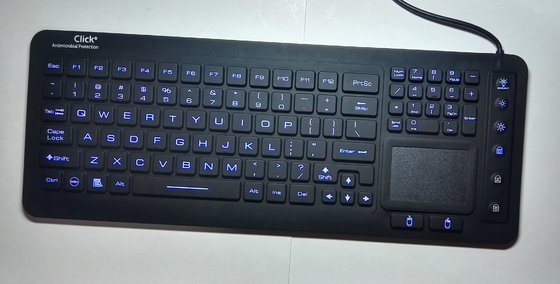 Backlit silver nano antibacterial IP68 washable medical keyboard with mouse pad supplier