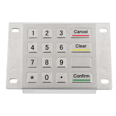 Braille symbol keypad with industrial stainless steel metal material alpha numeric 16 key ATM keypad supplier