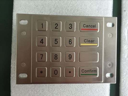 Braille symbol keypad with industrial stainless steel metal material alpha numeric 16 key ATM keypad supplier