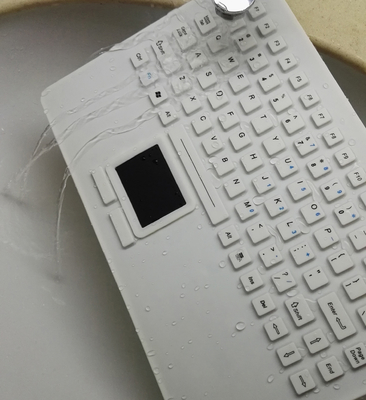 Medical grade IP68 CE, FCC rugged silicone keyboard with track pad and USB cap supplier