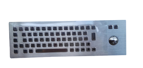 Durable waterproof industrial stainless steel recessed IPC keyboard with trackball supplier