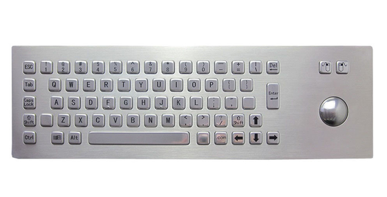 Durable waterproof industrial stainless steel recessed IPC keyboard with trackball supplier